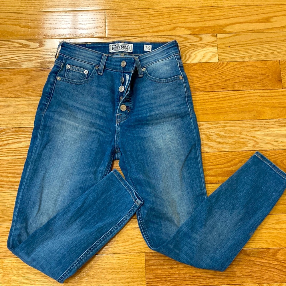 Lucky Brand high-waisted button fly skinny jeans